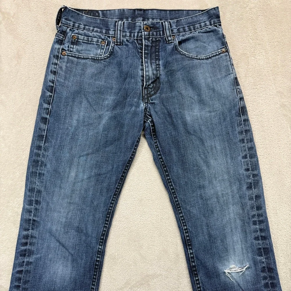Levi's 511 Jeans Mens 32x30 Skinny Jeans 32x30 Blue Distressed Faded‎ Dark Denim